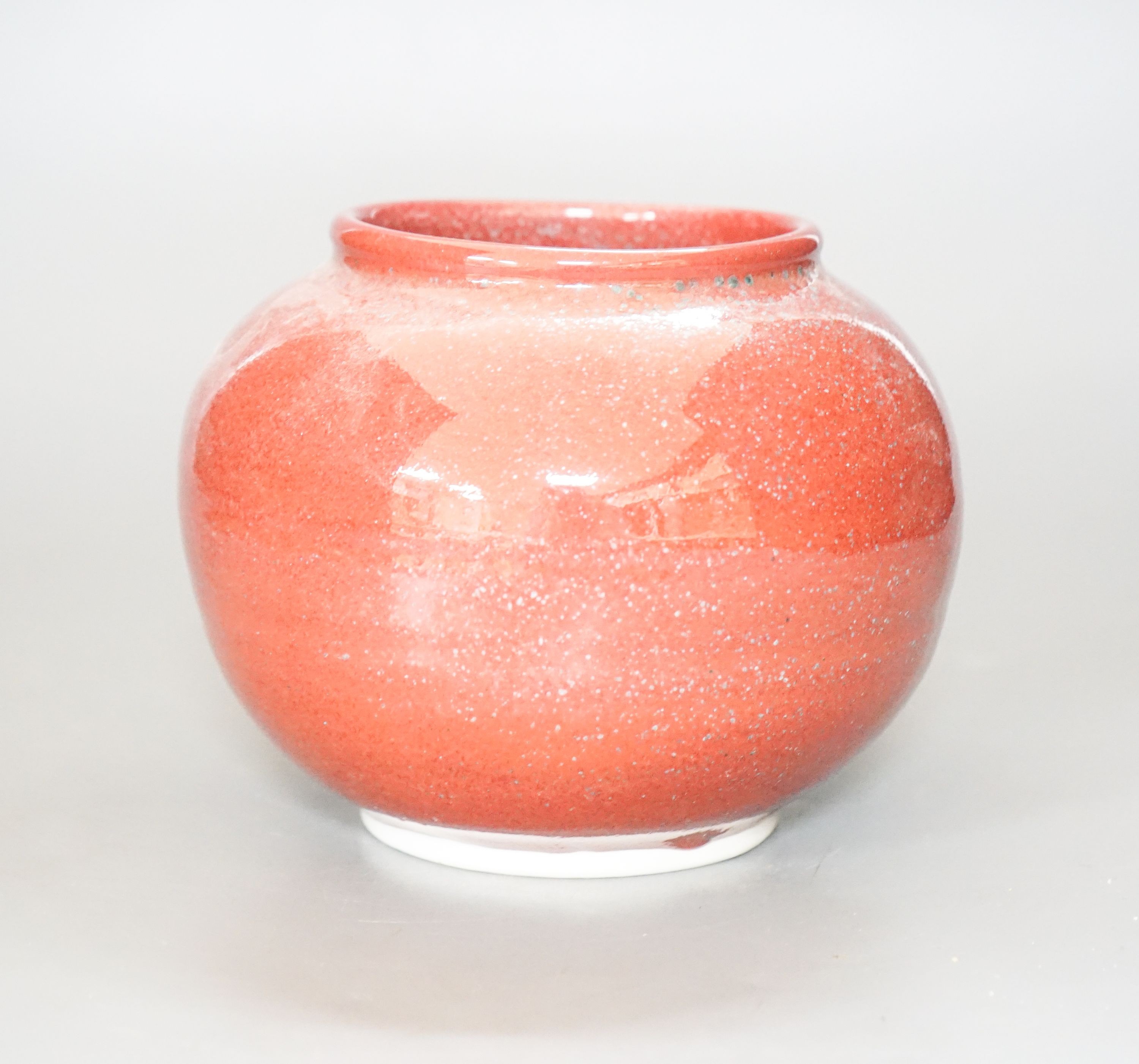 Gareth Mason (b.1965), a copper red glazed globular vase 12cm